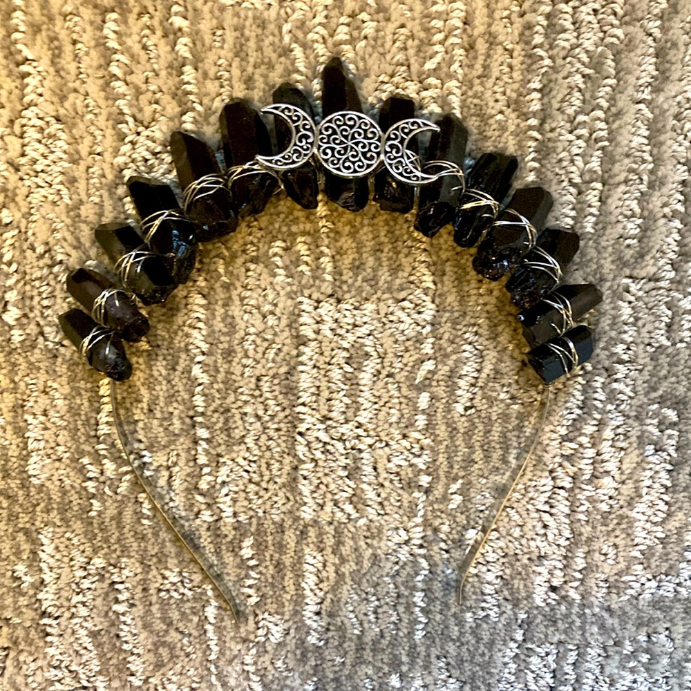 Black onyx crystal tiara/crown
